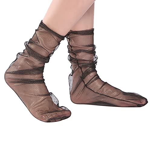 Women's Lace Ankle Socks - Breathable Dress Socks for Running & Athletic Wear - Black Tall Socks for Women & Men - Perfect for Workouts, Office & Casual Outfits
