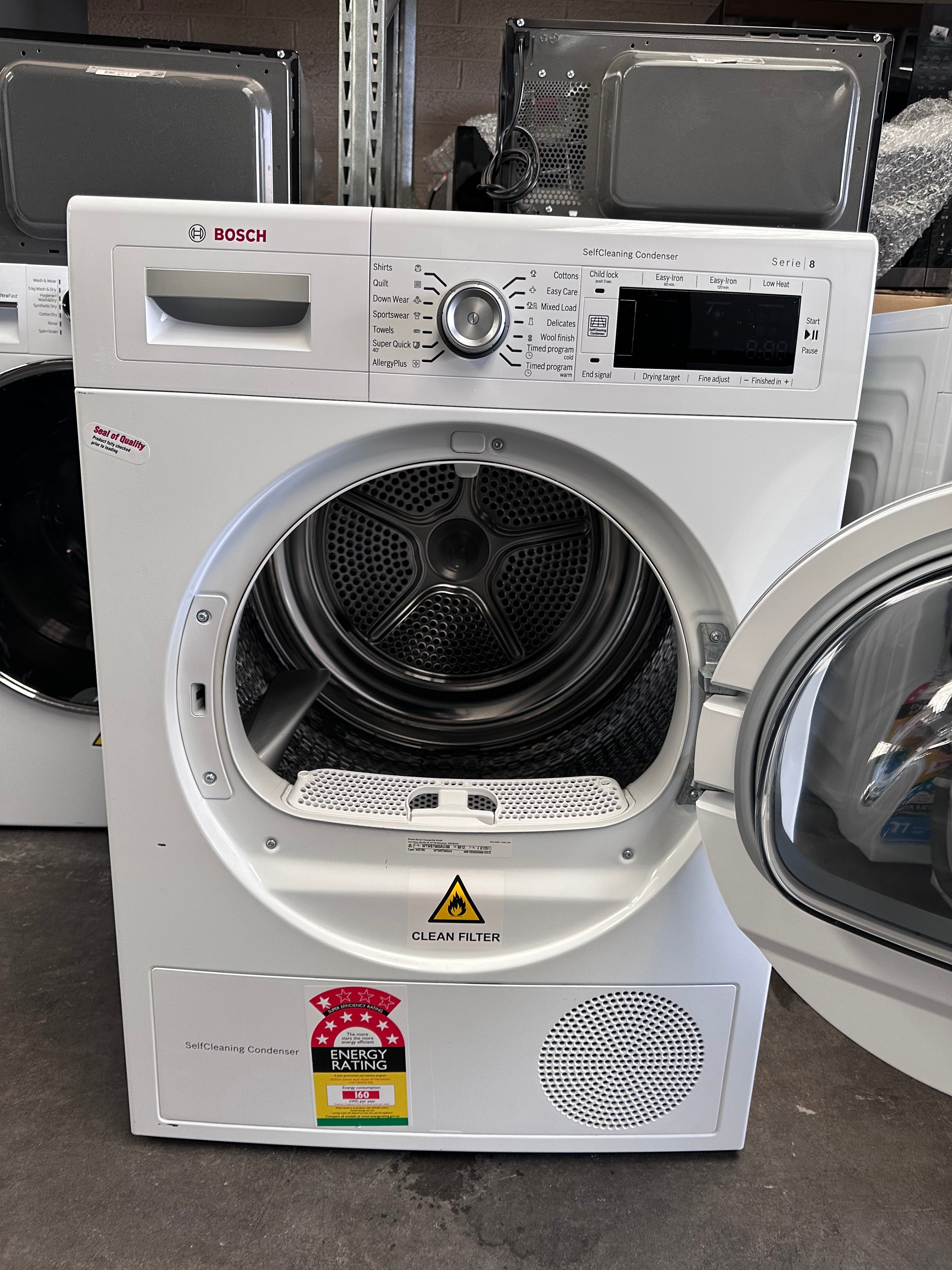 Bosch Series 8 9kg Heat Pump Tumble Dryer with Self-Cleaning Condenser - WTW87564AU Refurbished | Made in Germany | Perfect for Large Families & Energy-Efficient Laundry