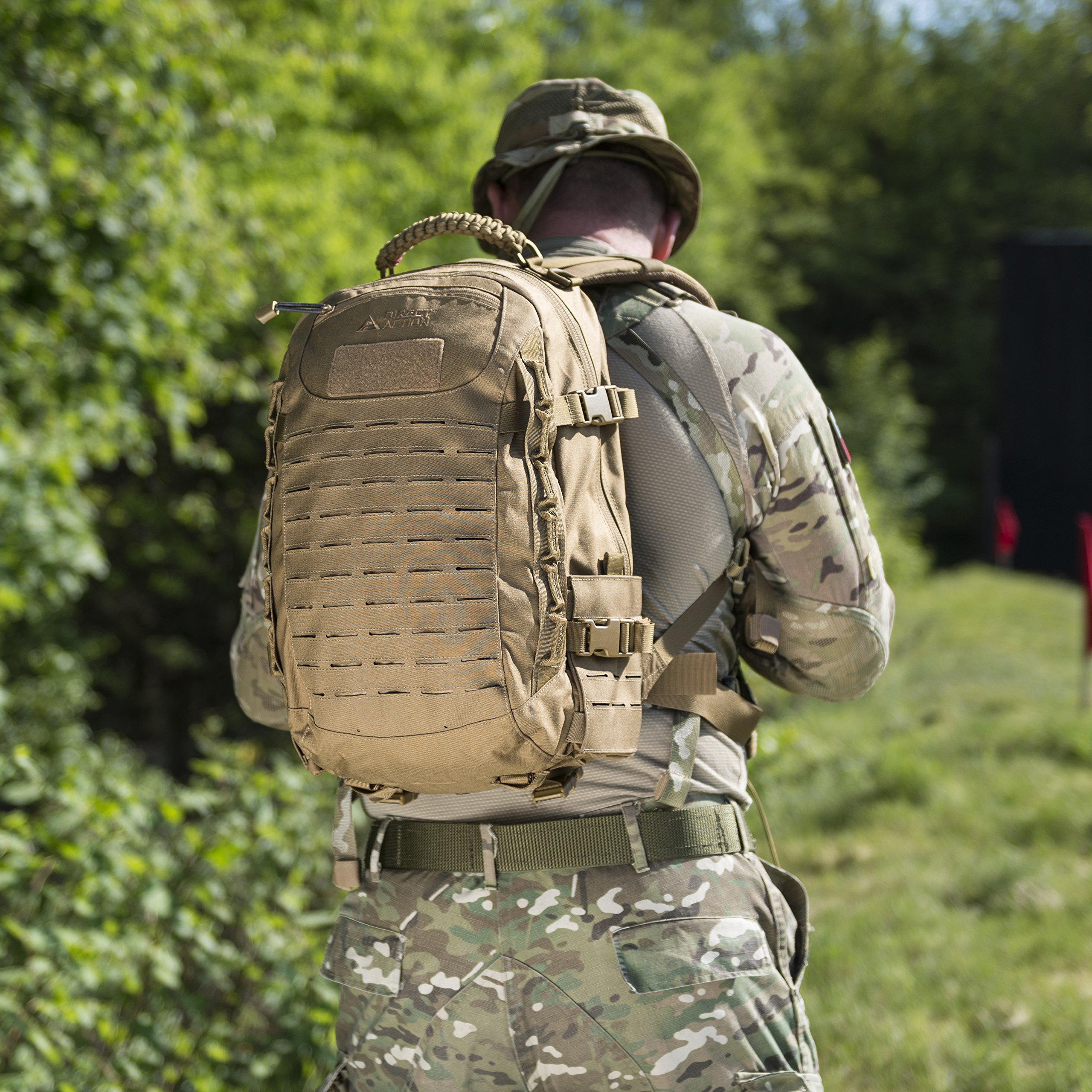 Direct Action Dragon Egg Tactical Backpack - Military Grade MOLLE Compatible EDC Pack - Adjustable Shoulder Straps - Green/Coyote Brown - Perfect for Hiking, Airsoft & Outdoor Adventures