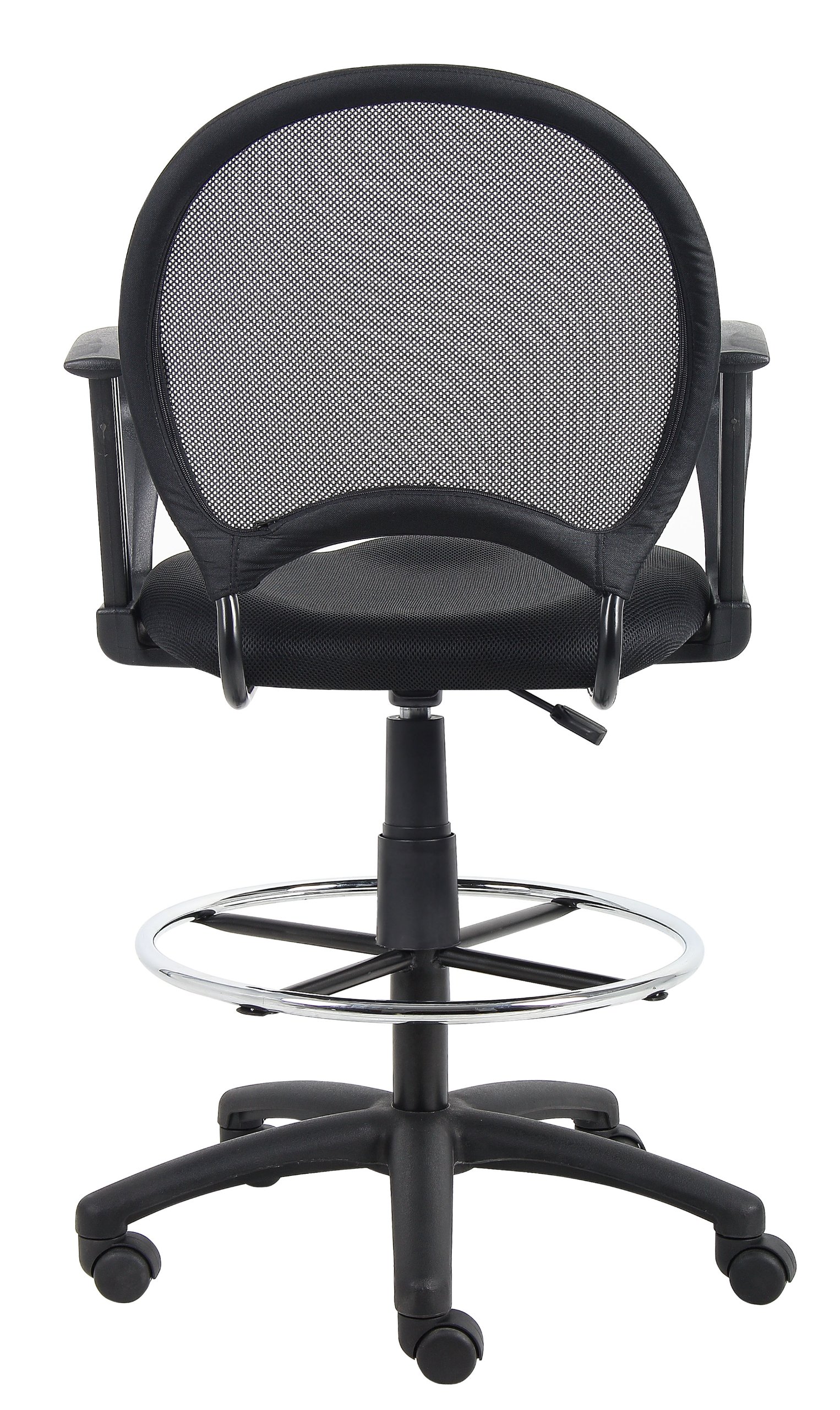 Black Mesh Drafting Stool with Loop Arms - Ergonomic Adjustable Office Chair for Architects, Artists & Designers - Perfect for Drafting Tables, Art Studios & Home Offices