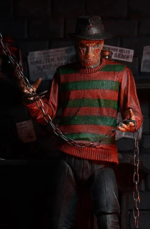 NECA Ultimate Freddy Krueger Action Figure - Nightmare on Elm Street Horror Movie Collectible - Perfect for Halloween Decor & Horror Fan Collections