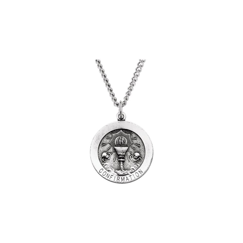 Diamond2Deal Sterling Silver 21.75mm Round Pendant 24