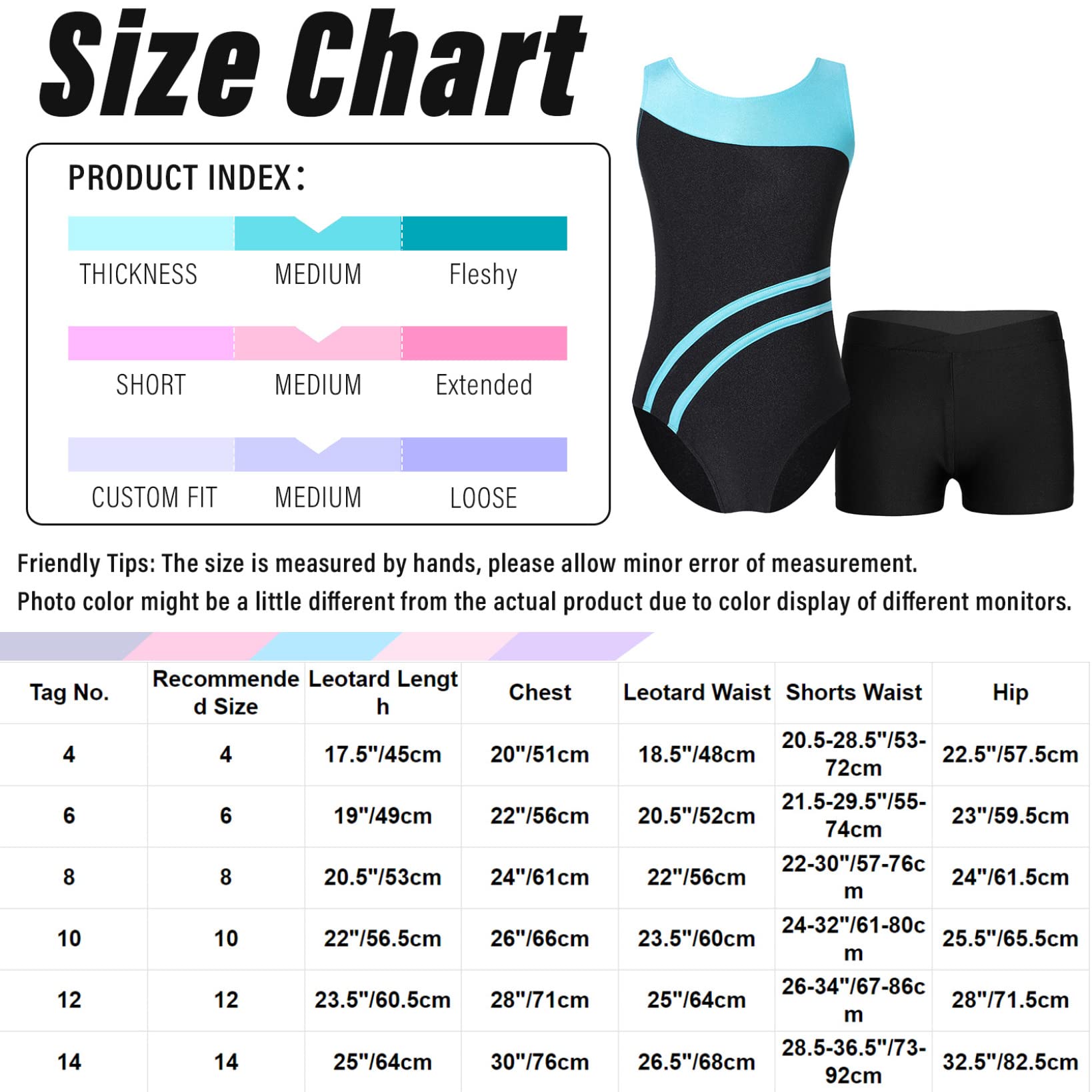 Hansber Girls' Sleeveless Leotard & Shorts Set - 2 Piece Gymnastics Dance Outfit for Ballet, Cheerleading & Performance | Comfortable Biketard for Kids' Dance Classes & Recitals
