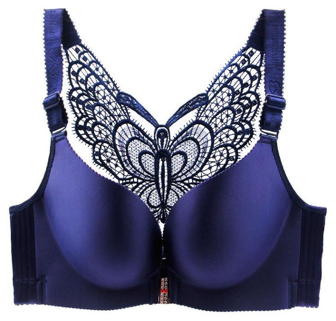 Freely Women's Non-Padded Adjustable Comfort Soft Athletic Sports Bra - Plain Blue 40D - Perfect for Yoga, Running & Gym Workouts
