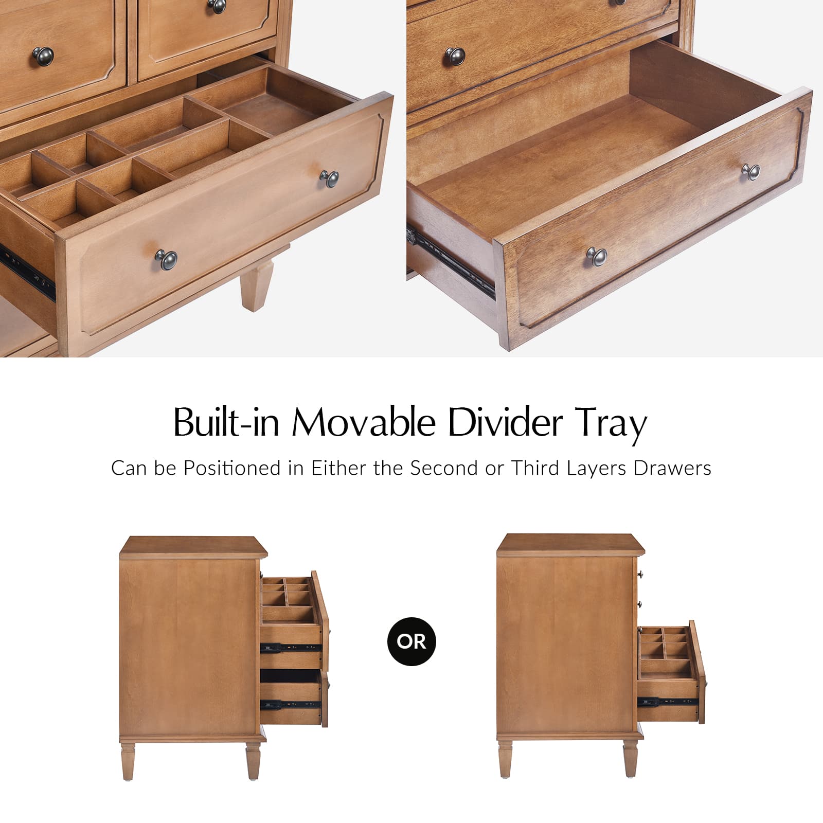 Isidro Accent Chest of Drawers with USB Charging Station - Modern Bedroom Dresser with 3 Drawers & Built-in Power Outlets - Perfect for Bedside Storage & Device Charging in Home, Office or Dorm Room