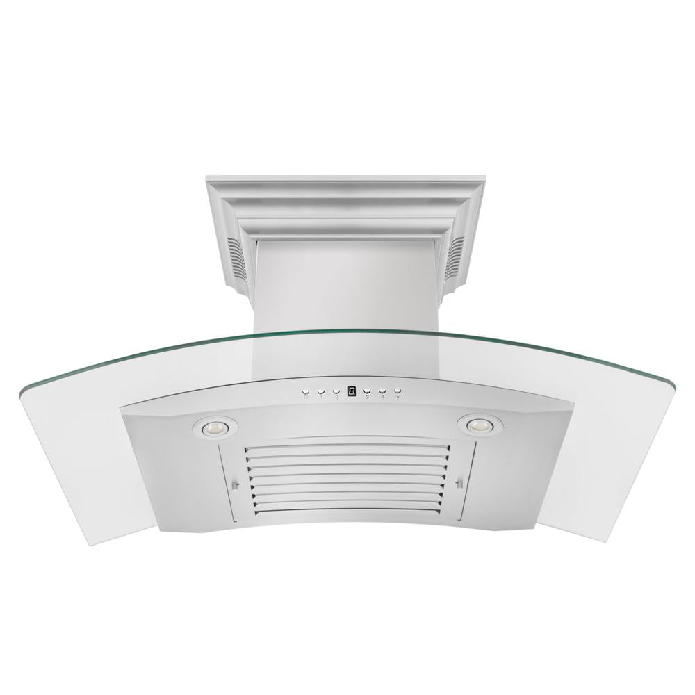 ZLINE KN4CRN BT Stainless Steel Wall Mount Range Hood with Ducted Ventilation & Built-in CrownSound Bluetooth Speakers - Perfect for Modern Kitchens & Open-Concept Living Spaces
