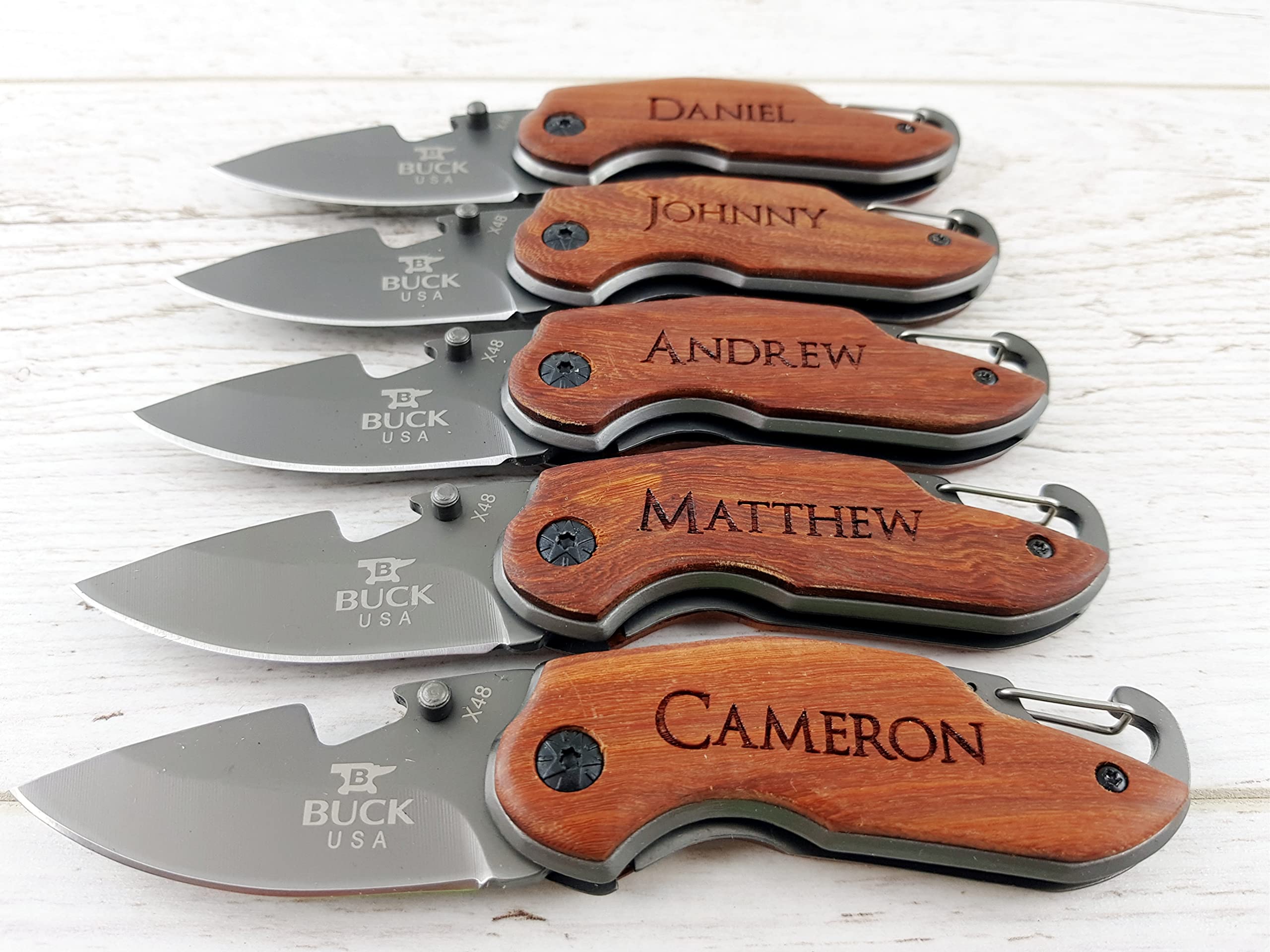 11 SET Personalized Pocket Knife - Engraved Groomsmen Gifts for Dad, Husband, Brother, Boyfriend - Perfect for Weddings, Camping & Outdoor Adventures