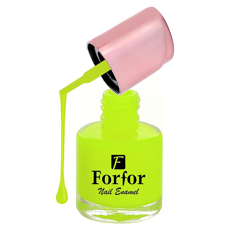 FORFOR® Long-Lasting Matte Nail Polish - Neon Lemon Yellow | Chip-Resistant, Quick-Drying Formula for Salon-Quality Manicures at Home | Perfect for Summer Nails, Parties & Everyday Wear