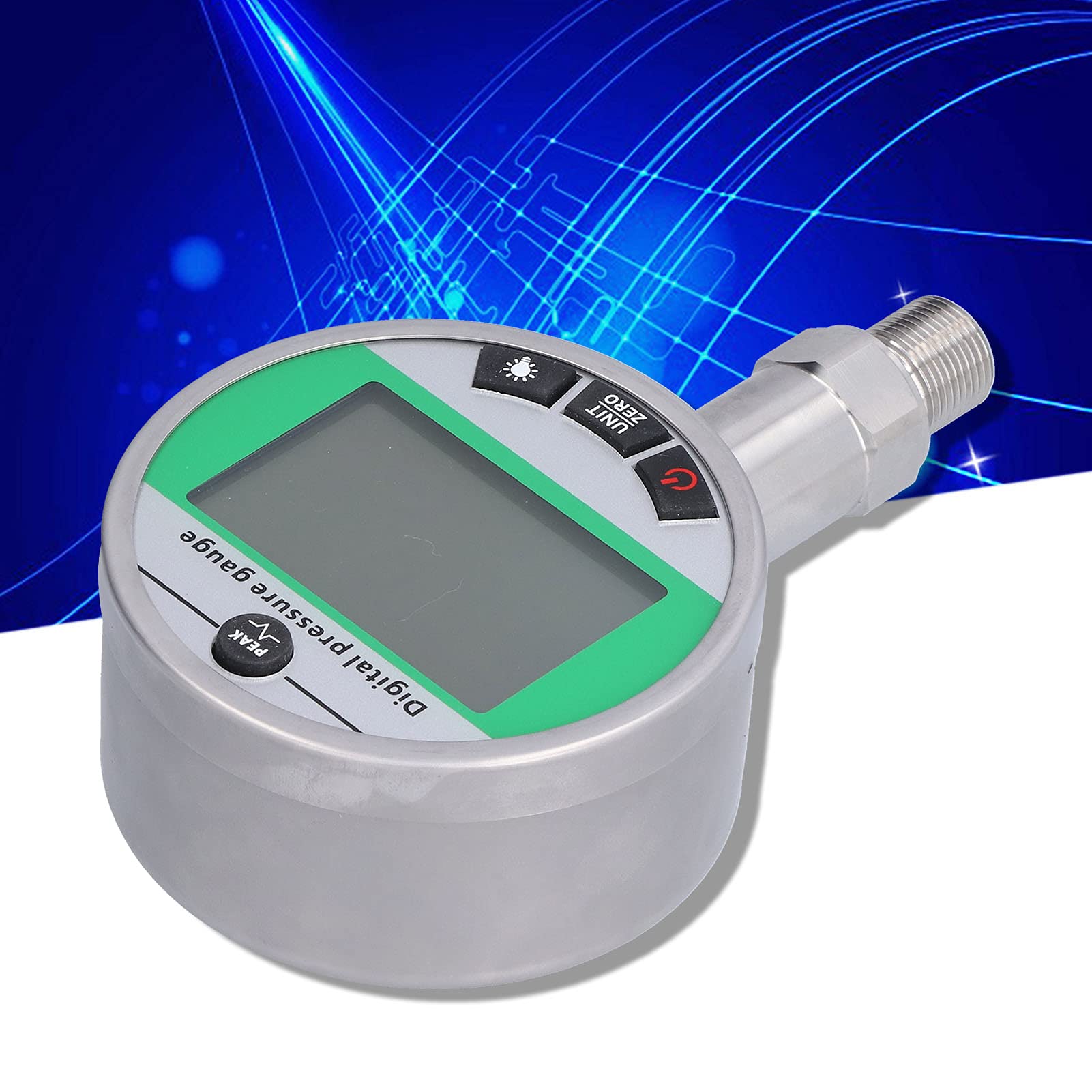 1.6MPa Digital Pressure Gauge - M20x1.5 Thread Stainless Steel Sensor Meter with Lower Mount | Accurate Measurement for Gas, Water & Oil | Ideal for Industrial, HVAC & Hydraulic Systems