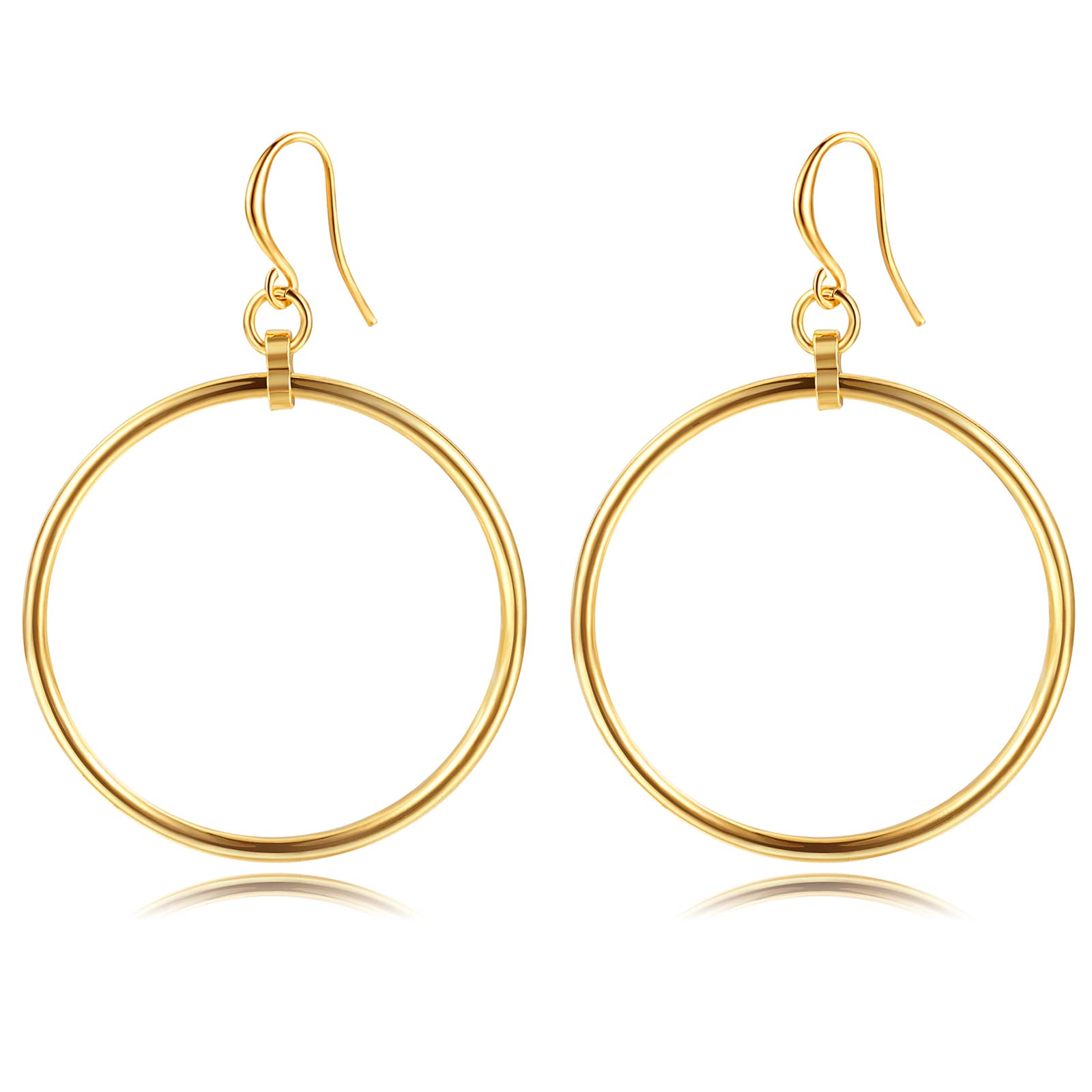 14K Gold Plated Baroque Pearl Drop Earrings for Women - Hypoallergenic Geometric Rectangle Dangle Earrings - Elegant Statement Jewelry for Parties, Weddings & Daily Wear