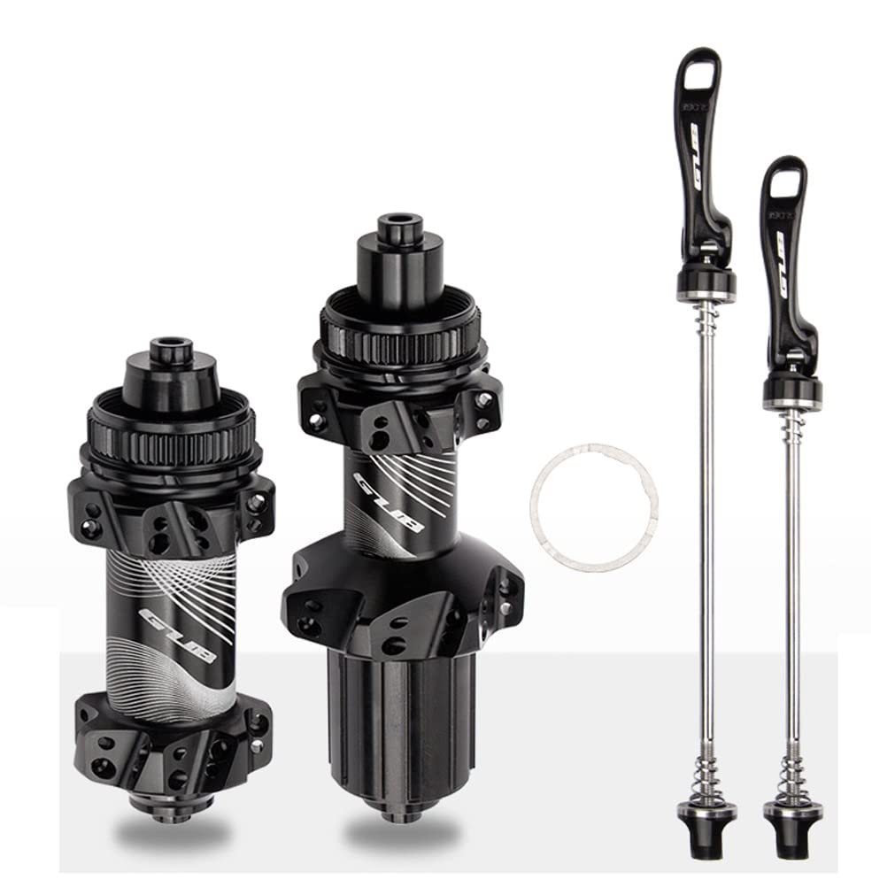 YOJOLO 28H Bicycle Hub - Disc Brake Center Lock Quick Release Front 9x100mm & Rear 10x135mm - Compatible with 12 Speed Road & Mountain Bikes - Durable Aluminum Alloy Cassette Hub (Black) - Perfect for MTB Trails, Commuting & Road Cycling