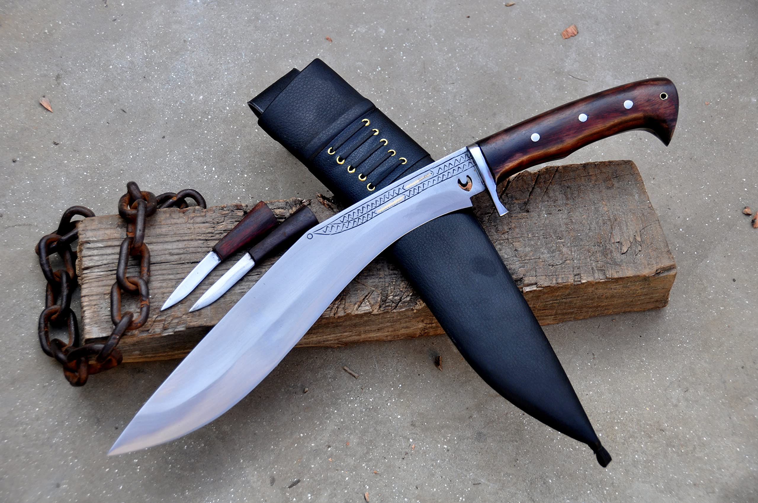 13 Inch Handmade Cheetlange Hunter Kukri Knife - Full Tang Fixed Blade with Tempered Sharp Edge - Perfect for Hunting, Camping & Outdoor Survival