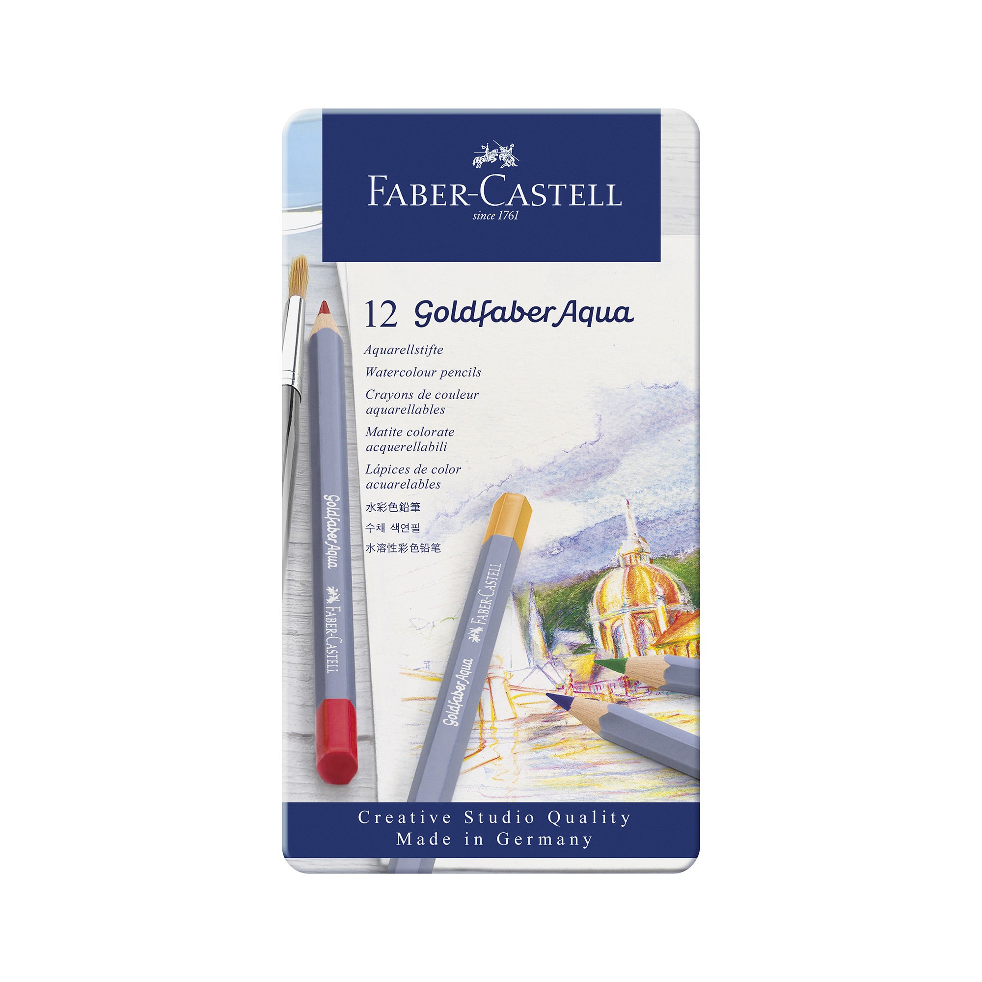 12 Pack Goldfaber Aqua Watercolor Pencils - Premium Artist Coloring Set for Sketching, Drawing & Painting - Perfect for Artists, Students & DIY Craft Projects
