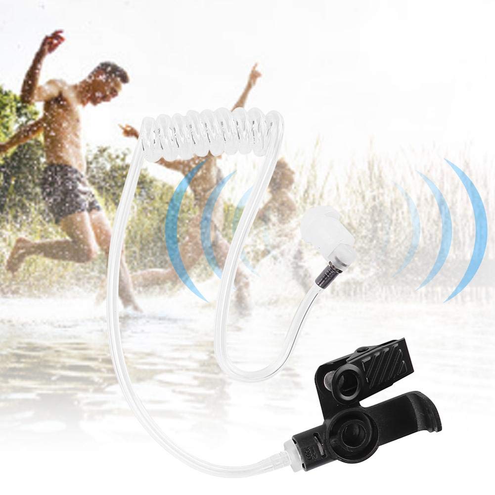 Waterproof IP54 PU In-Ear Surveillance Headset with Clear Acoustic Coil Tube - Compatible with ICOM IC-M33 M25 M34 Radios - Secure Communication for Marine, Security & Outdoor Activities