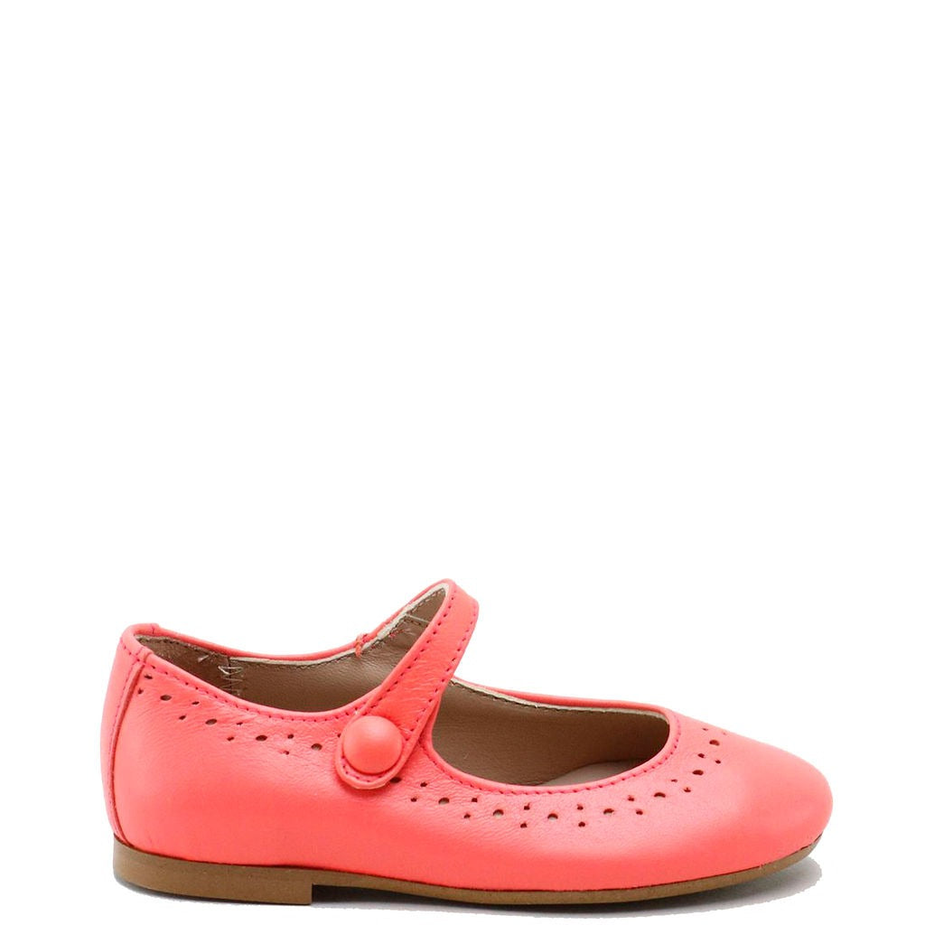 Coral Perforated Mary Jane Shoes for Women - Comfortable & Stylish Flats for Casual Wear, Work & Everyday Outfits