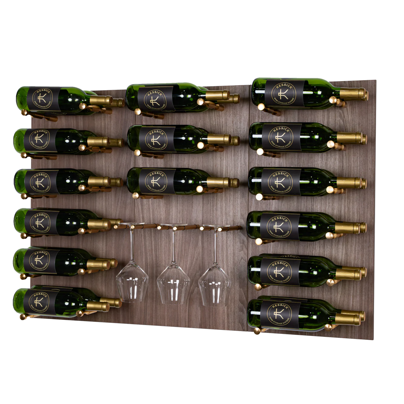 Kessick Wine as Art Brentwood Wine Wall - Elegant Wine Storage & Display for Home, Office, or Restaurant Decor