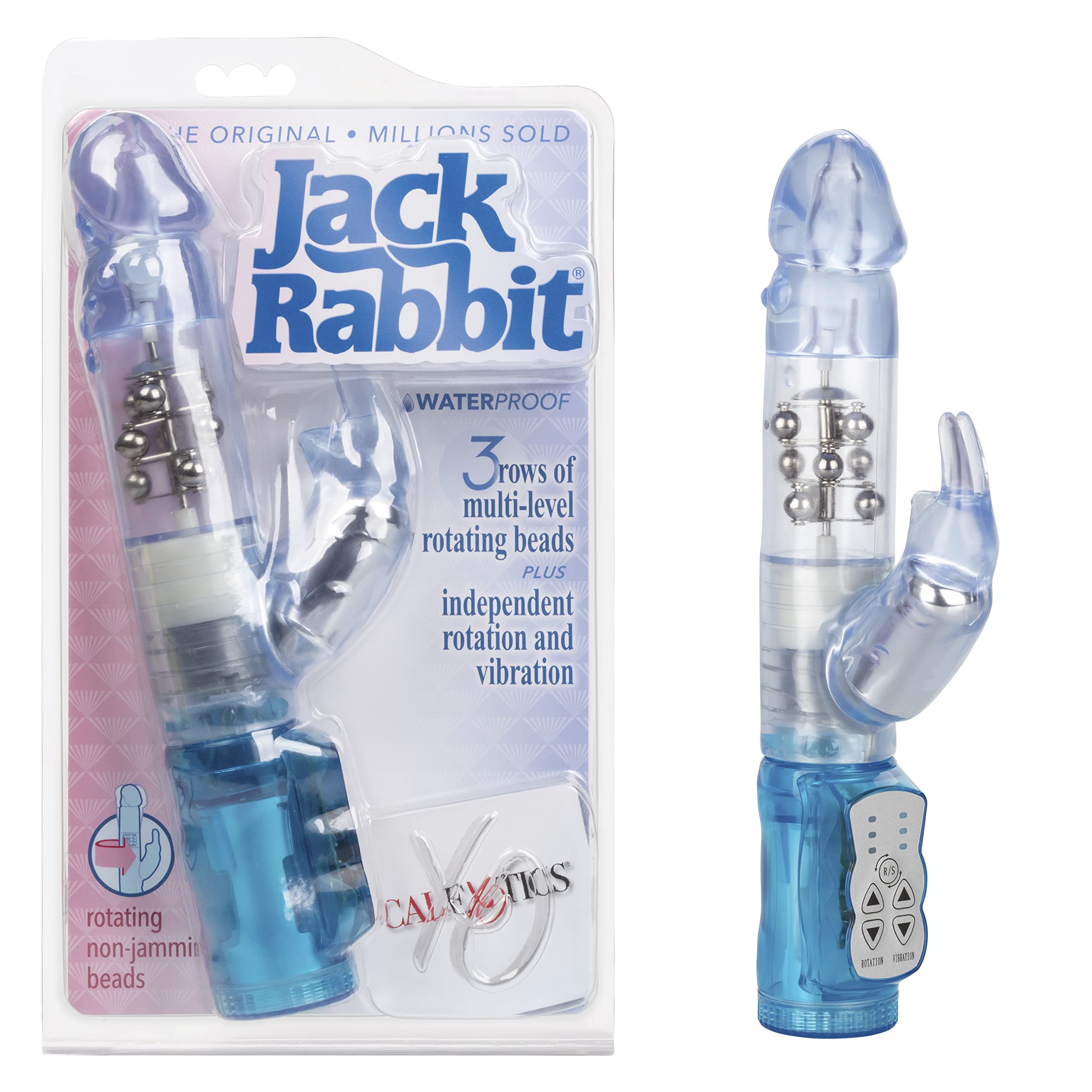 Waterproof Jack Rabbit Vibrator with Rotating Shaft - Dual Stimulation G Spot & Clitoral Massager - Adult Sex Toy for Couples - Blue - Perfect for Solo Play & Partnered Intimacy