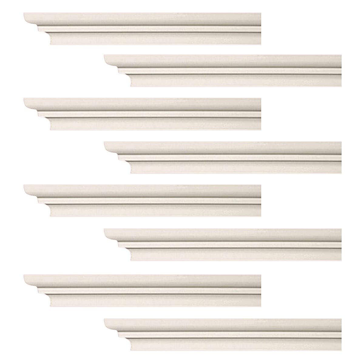 White Urethane Papillon Cornice Molding - 8-Piece Set (752