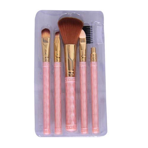 Premium 5-Piece Cosmetic Brush Set - Soft Bristles for Flawless Makeup Application - Perfect for Foundation, Blush, Eyeshadow & Contouring - Multicolor Fashion Beauty Brushes (Pack of 5) - Ideal for Professional Makeup Artists & Home Beauty Routines