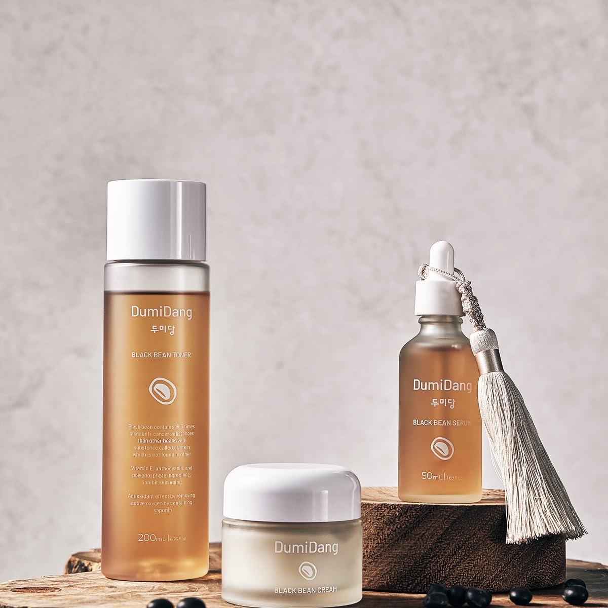 Korean Black Bean Serum - Vegan Anti-Aging Face Serum with Fermented Black Bean Extract, Vegetable Collagen & Carrot Extract | Improves Skin Elasticity & Hydration | 50ml/1.69oz | Perfect for Nighttime Skincare Routine & Dry Skin Care
