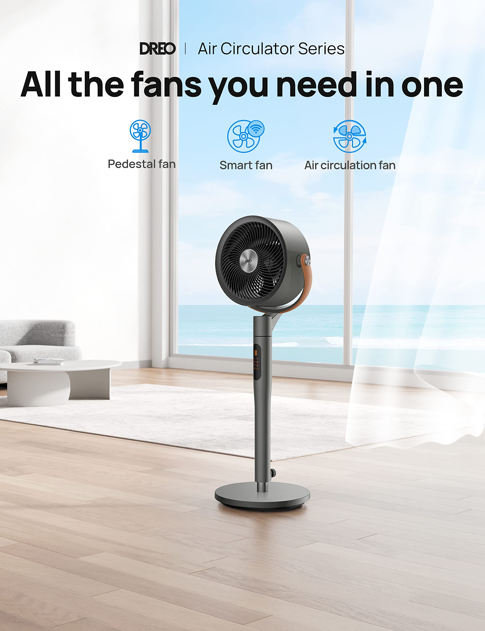 Dreo Smart Table Fan with Oscillating Base - Quiet Cooling Fan for Bedroom, Office & Home Use | Perfect for Desk, Nightstand & Workspace
