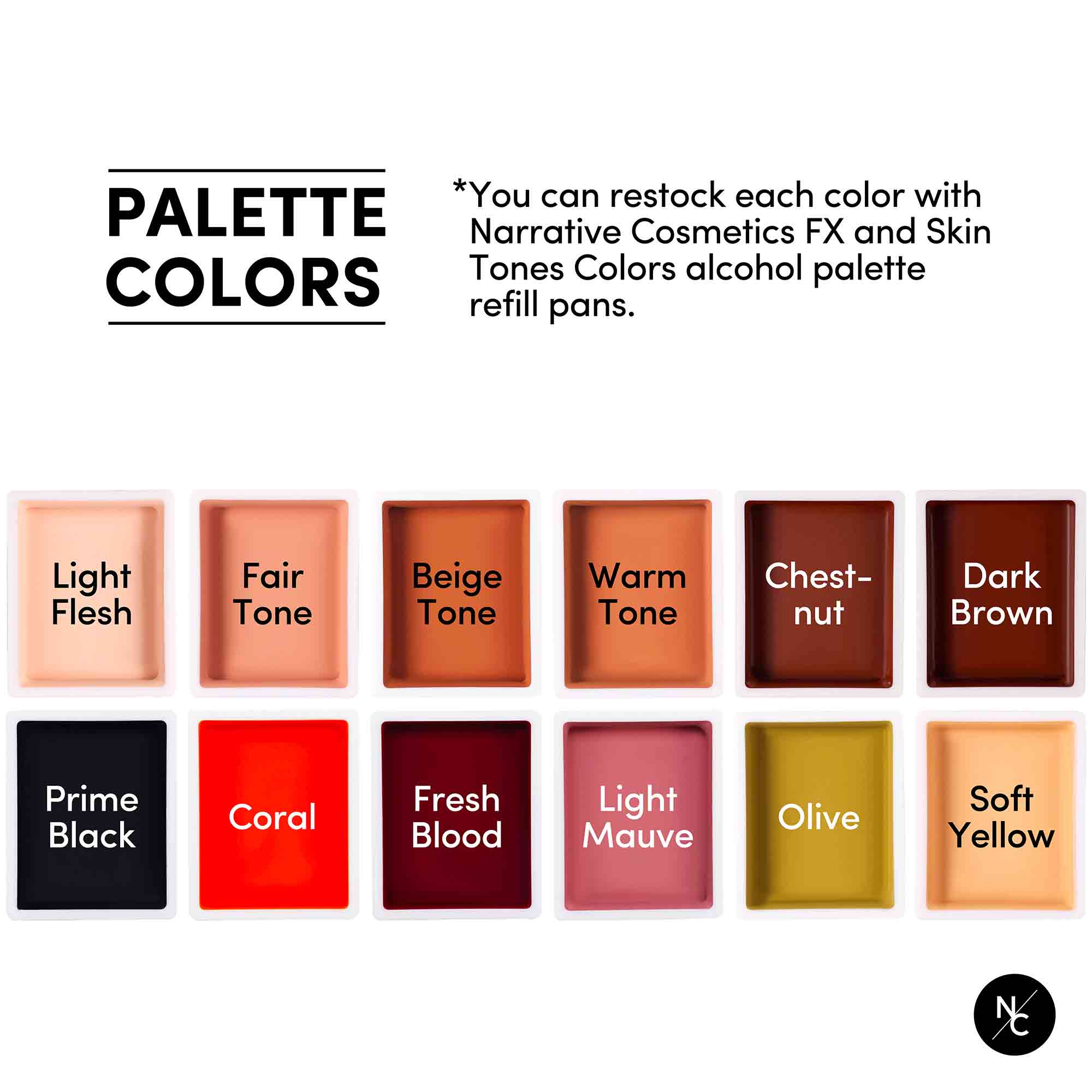 12 Color Alcohol-Activated Tattoo Cover Up Palette - Professional Body Paint for Tattoo Artists & Makeup Artists - Perfect for Halloween, Cosplay & Special FX Makeup