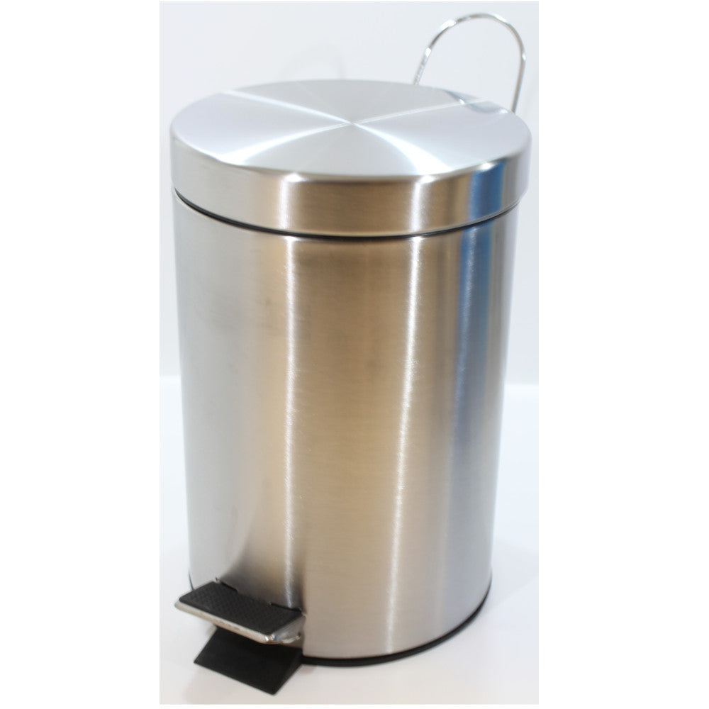 ITY 3L Stainless Steel Trash Can with Lid - Modern Kitchen & Office Waste Bin for Home, Bathroom, or Commercial Use - Model SET1233L