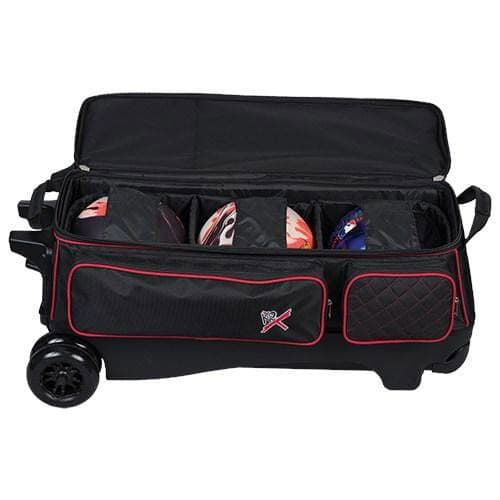 KR Strikeforce Royal Flush 4x4 Ball Roller - Black & Red Bowling Ball Bag for League Play & Tournaments | Perfect for Bowlers & Sports Enthusiasts