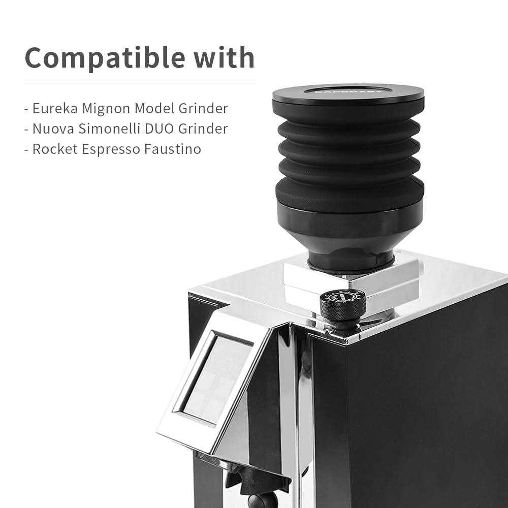 Eureka Mignon Single Dose Coffee Grinder Hopper - 2-in-1 Silicone Bellow for Fresh Grounds at Home