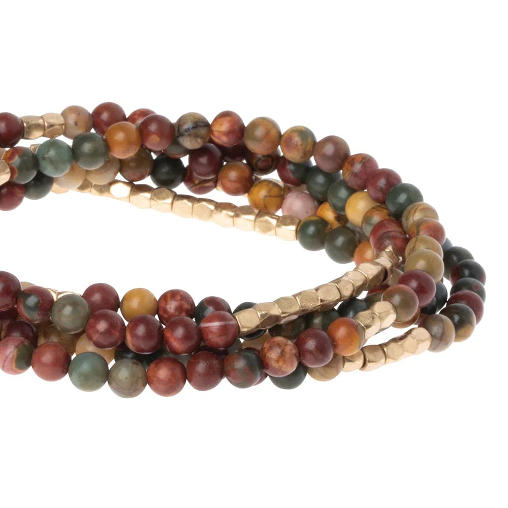 Majestic Jasper Wrap Bracelet for Women - Natural Stone Beaded Healing Jewelry for Serenity, Stress Relief & Positive Energy - Perfect for Meditation, Yoga & Spiritual Healing
