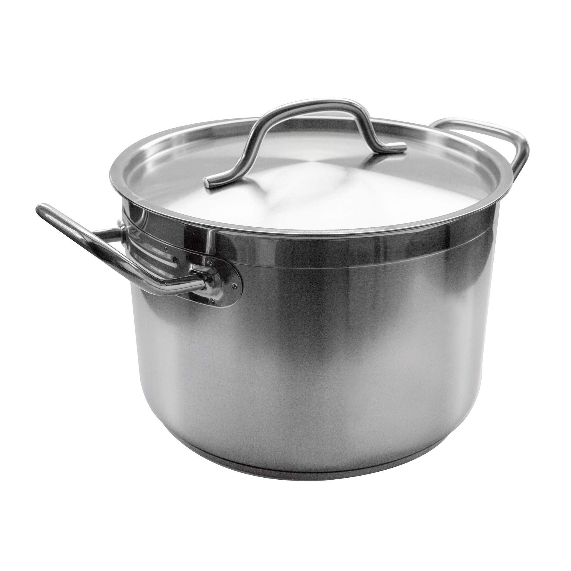 Update International SPS-20 20-Quart Silver Induction Stock Pot - Professional Commercial Kitchen Cookware for Soup, Stew & Large Batch Cooking