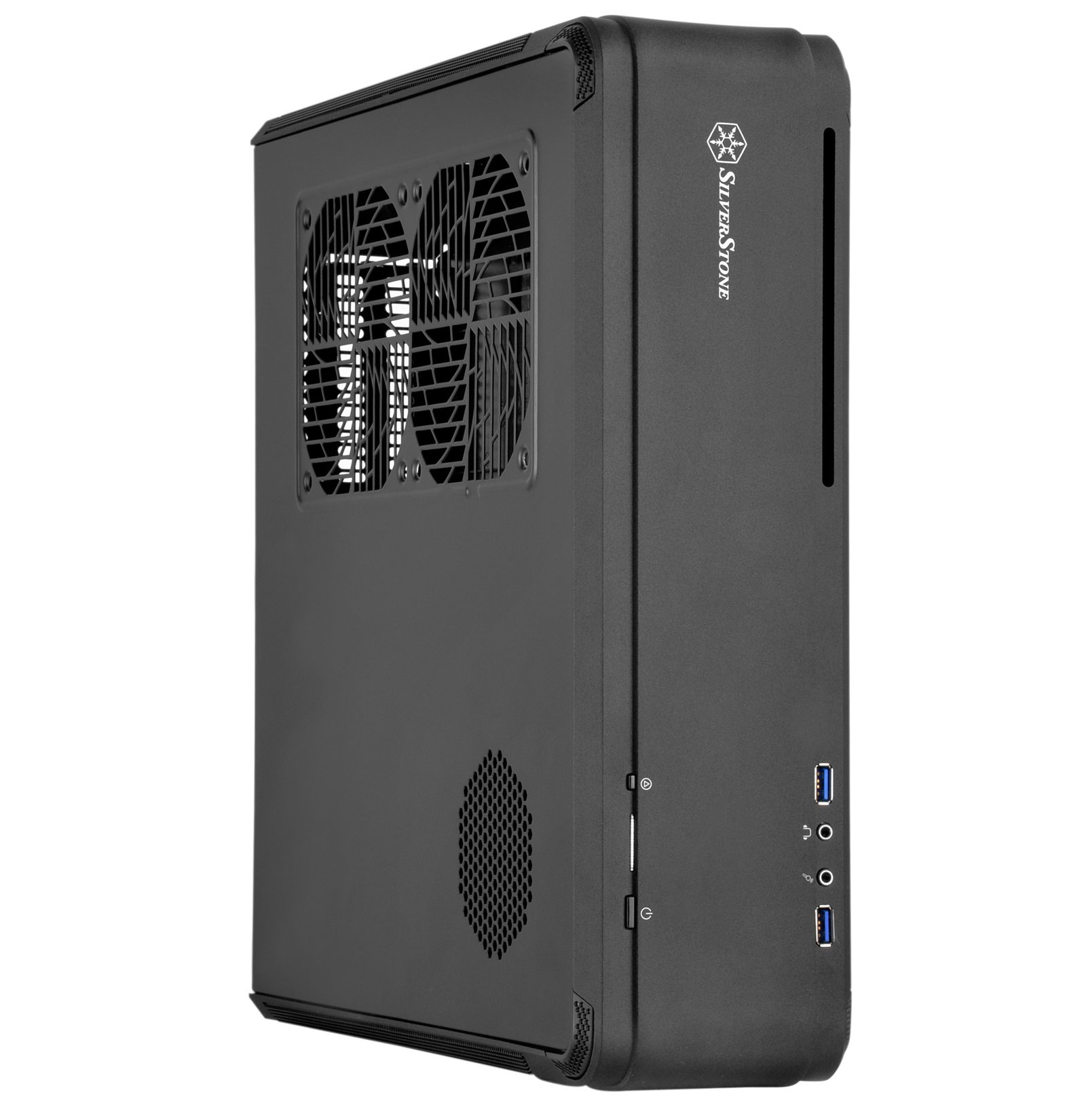 SilverStone Technology FTZ01B Black Aluminum Mini-ITX/DTX Small Form Factor PC Case with PCI-E Riser & Low Profile Fans - Compact Gaming & Home Theater Computer Builds