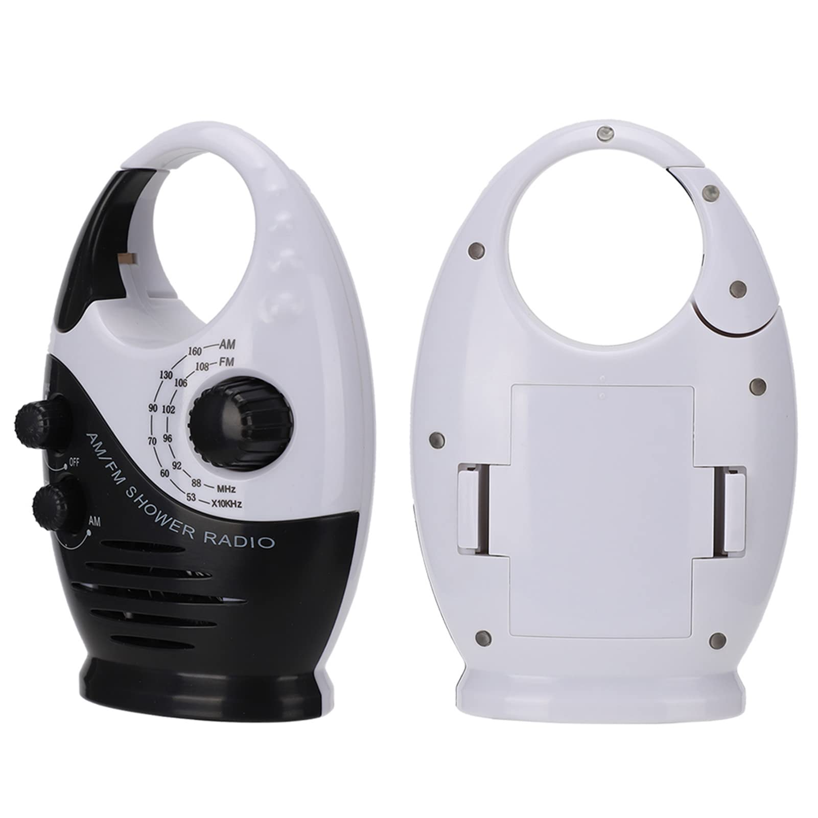 Waterproof Shower Radio - Portable AM/FM Radio with Adjustable Volume, Battery Powered Speaker with Hook Handle - Perfect for Bathroom, Bedroom, Garage & Outdoor Use