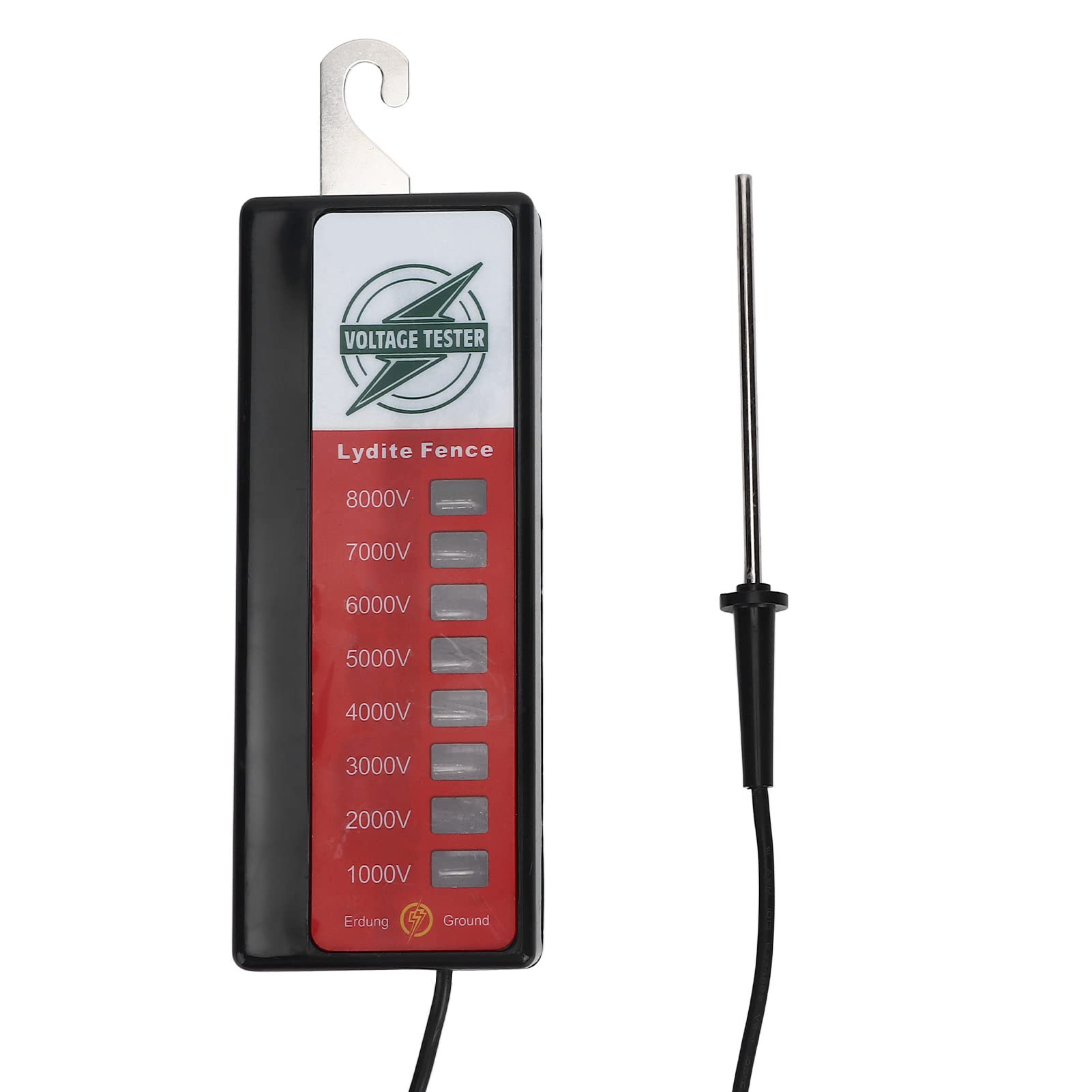 8KV Digital Electric Fence Voltage Tester - Portable Fault Detector with 8 LED Indicators for Farm, Ranch & Livestock Fencing - Professional Tool for Home Garden & Agricultural Electric Fence Maintenance (Ideal for Checking Voltage Levels & Troubleshooting Fence Issues)