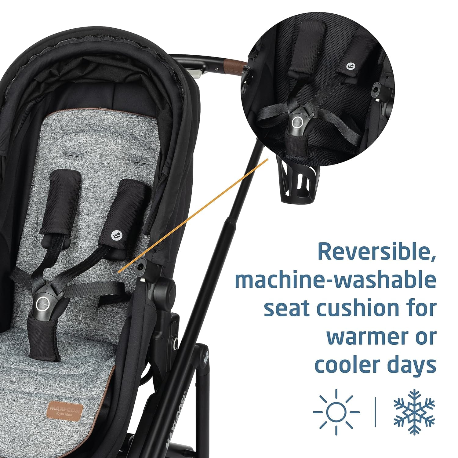 Maxi Cosi Tayla Max 5-in-1 Convertible Travel System Stroller with Car Seat - Lightweight Baby Stroller for Newborn to Toddler | Perfect for Travel, Shopping & Daily Walks