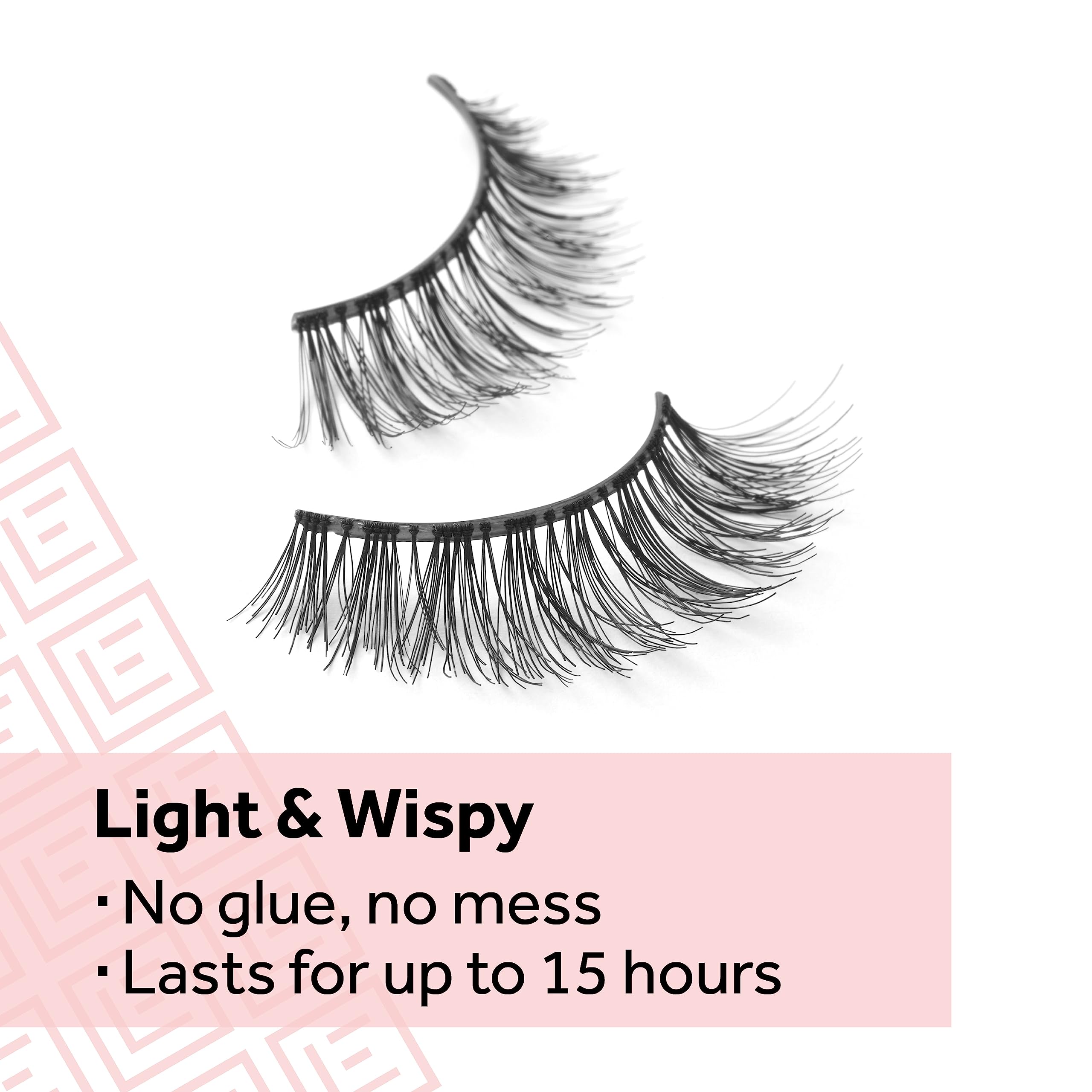 Eylure No.117 Pre-Glued Press On False Eyelashes - Wispy Light Texture Lashes (1 Pair) | Perfect for Weddings, Parties & Everyday Glam