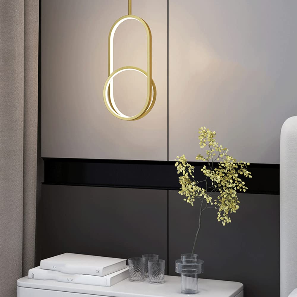 Adjustable LED Hanging Lamp - Modern Oval Chandelier for Bedroom, Dining Room & Living Room | Dimmable Ceiling Light Fixture for Bedside, Kitchen, Bar Decor | Perfect for Reading, Relaxing & Ambient Lighting