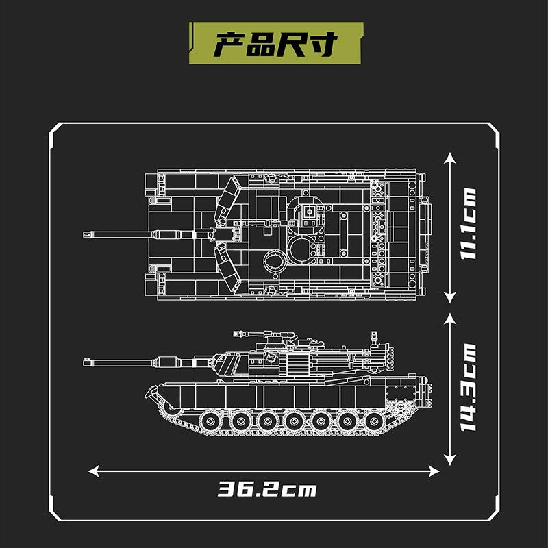 Mouldking 20033 MIA2 Main Battle Tank Building Kit - 1168pcs Electric Model Set for Military Enthusiasts & Collectors | Perfect for Display, Gifts & STEM Learning