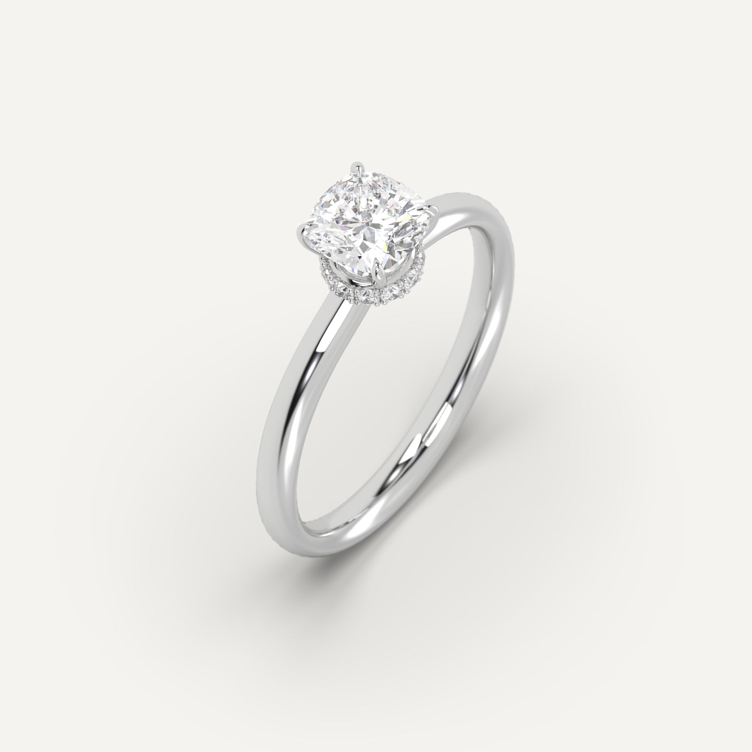 1 Carat Cushion Cut Diamond Engagement Ring - 14K White Gold Solitaire Wedding Band for Women, Perfect for Proposals, Anniversaries & Special Occasions