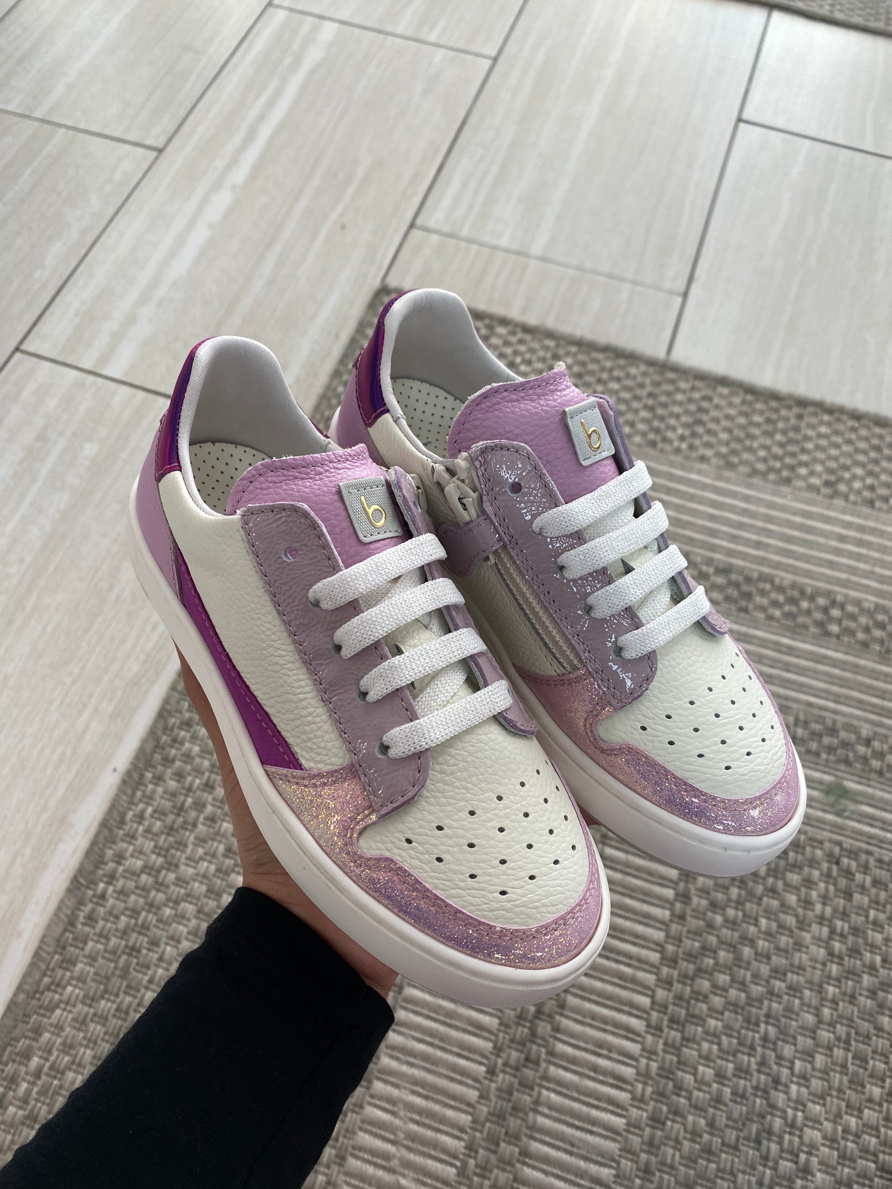 Beberlis Women's Lilac Casual Sneakers with Zipper - Comfortable Walking Shoes for Work, Travel & Everyday Wear