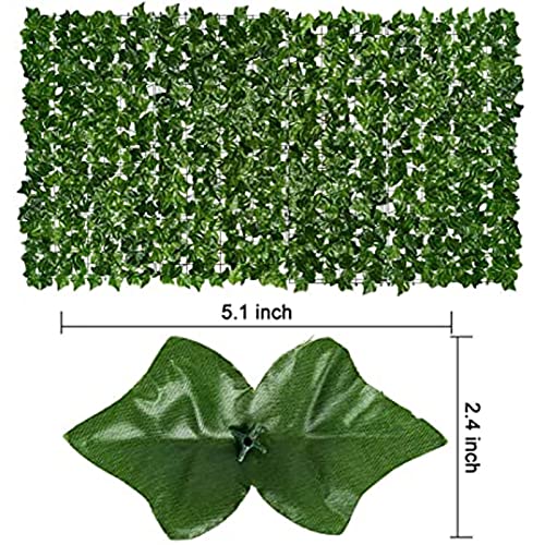 Faux Ivy Privacy Fence Screen - Artificial Hedge Wall Panel with Green Leaves (0.5x1m) for Outdoor/Indoor Decor, Balcony Cover & Garden Privacy Fence | ZHEYANG Model G0121