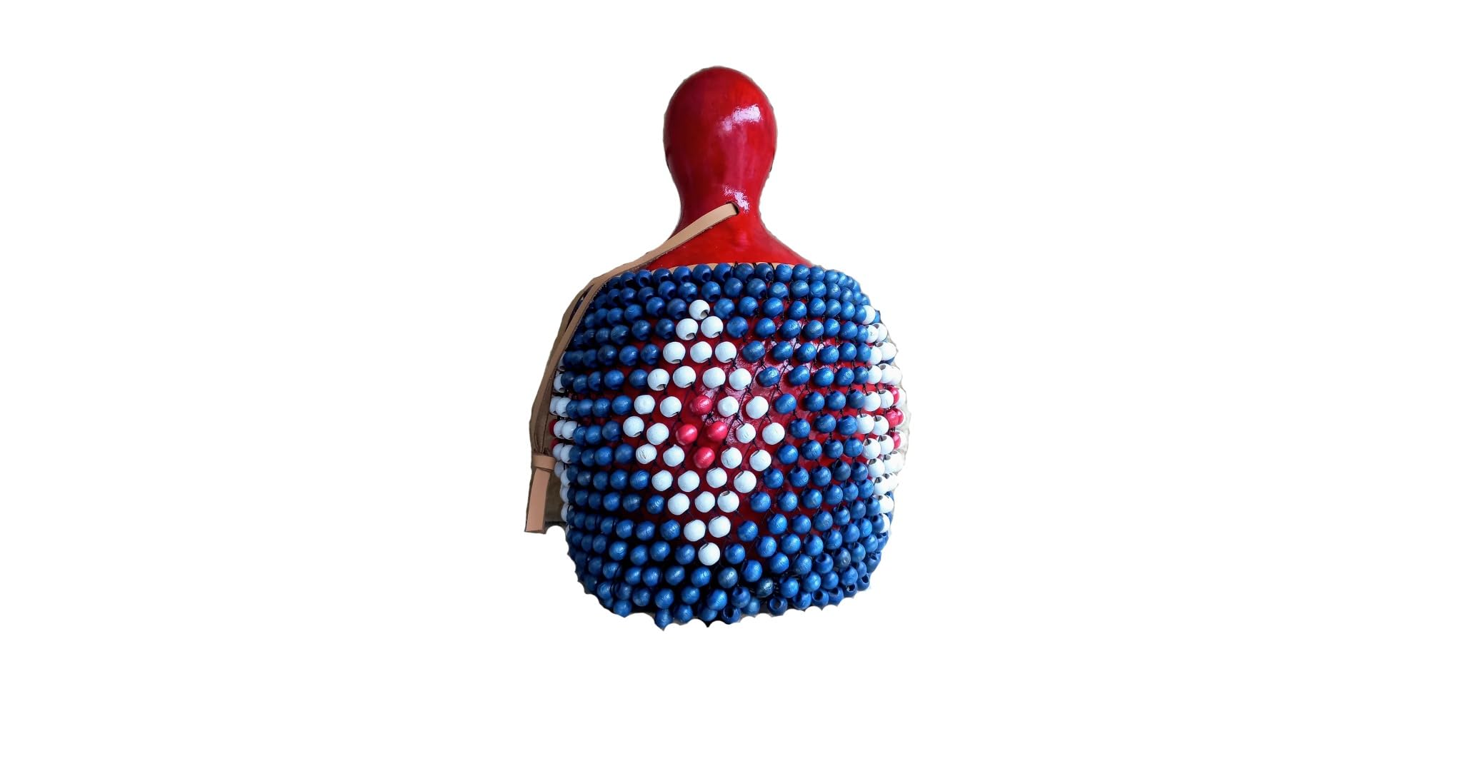Red White Blue Beaded Shekere - Handcrafted Latin Percussion Instrument for Musicians | Perfect Gift for Birthdays, Music Lovers & Performers | Great for Live Shows, Studio Recording & Cultural Events