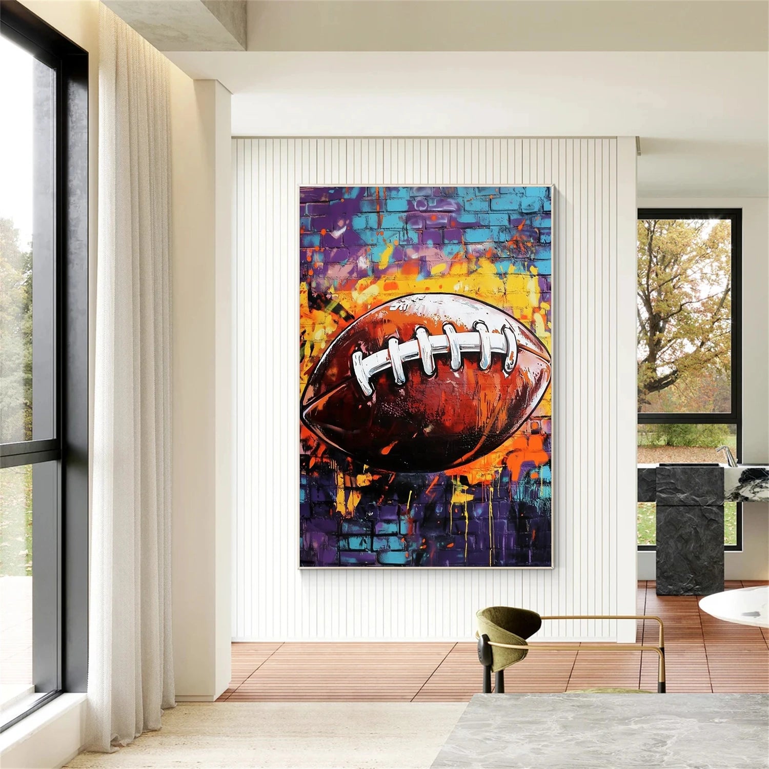 American Football Sports Art Painting Canvas Wall Decor #SA002 - Perfect for Game Room, Man Cave, and Sports Fan Gifts