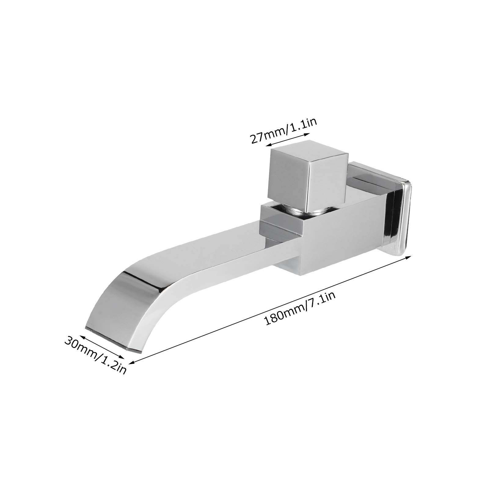 01 Single Cold Water Waterfall Spout Wash Basin Faucet - Brass Chrome Finish for Bathroom Sink - Perfect for Modern Vanity, Guest Bathroom & Powder Room Decor