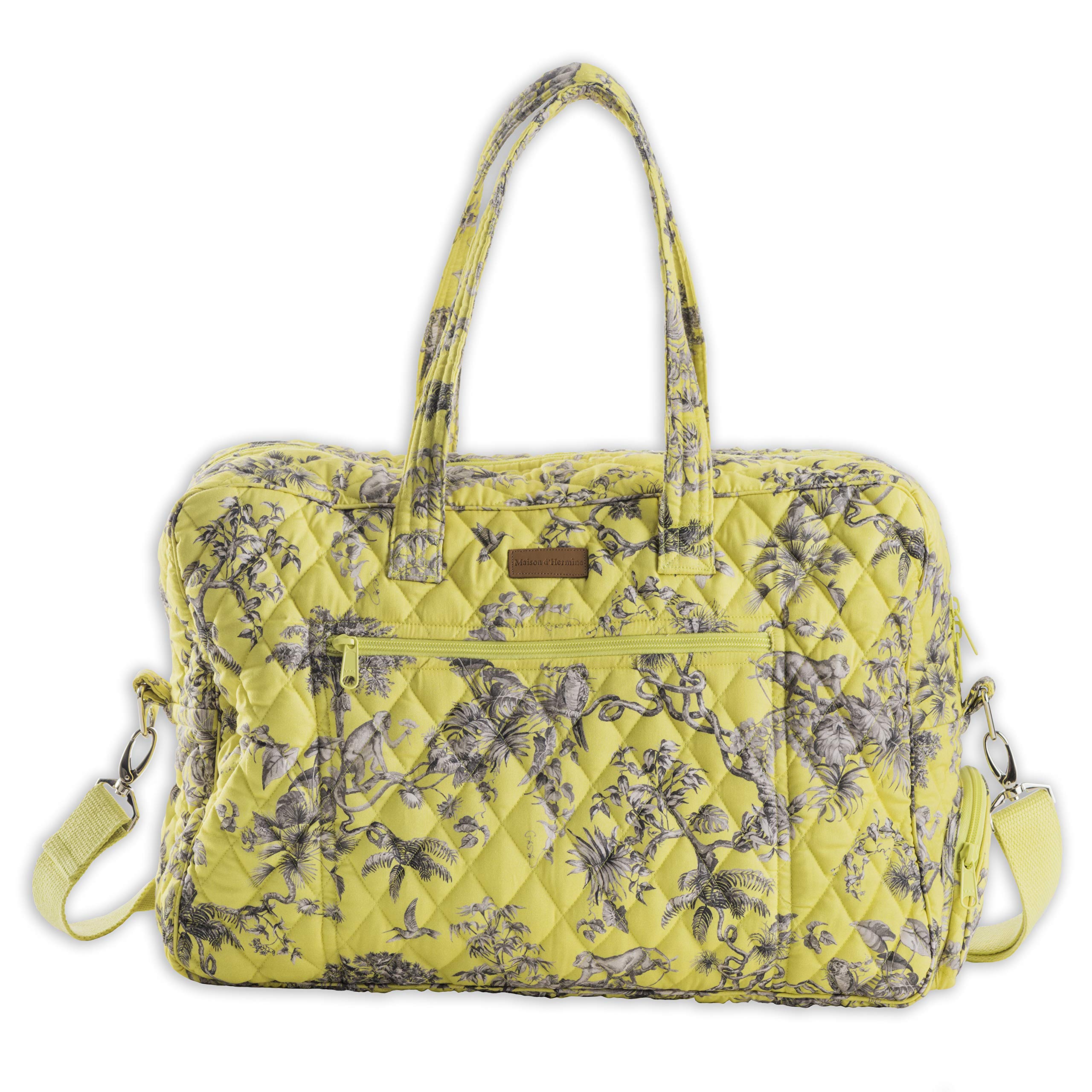 100% Cotton Quilted Travel Duffel Bag - Weekender Overnight Luggage for Men & Women | Gym, Business & Family Trips | Perfect for Weekend Getaways & Business Travel