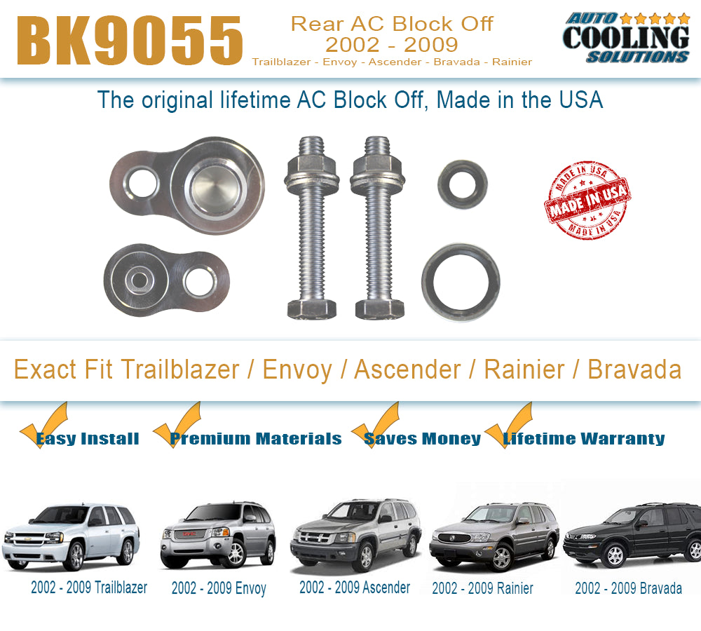 Rear AC Block Off Plate for Chevy Trailblazer, GMC Envoy, Buick Rainier, Oldsmobile Bravada, Isuzu Ascender (2002-2009) - Improve Engine Performance & HVAC Efficiency for Off-Road & Custom Builds
