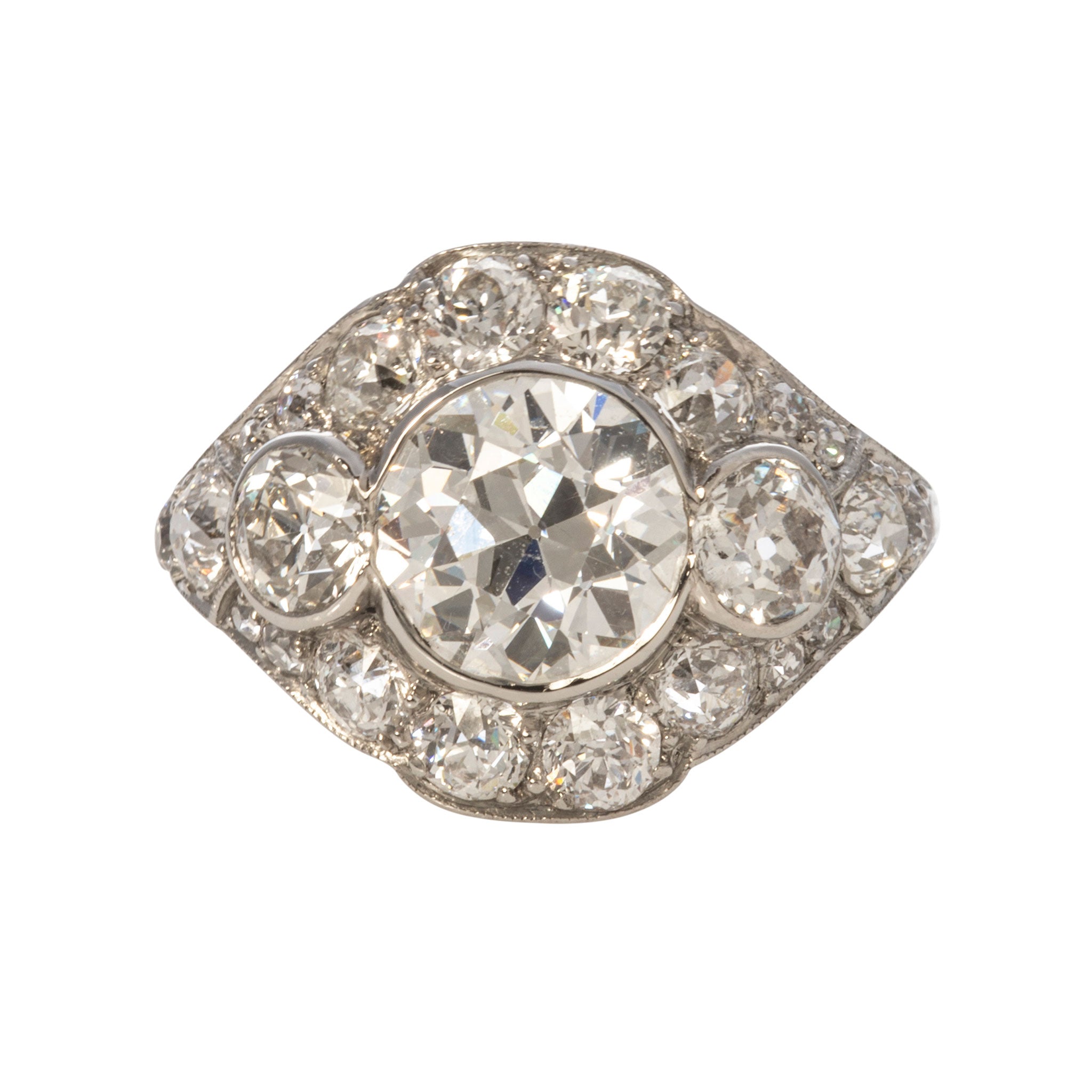 Vintage Art Deco 4.26ctw Old European Cut Diamond Platinum Engagement Ring - Perfect for Weddings, Anniversaries & Special Occasions