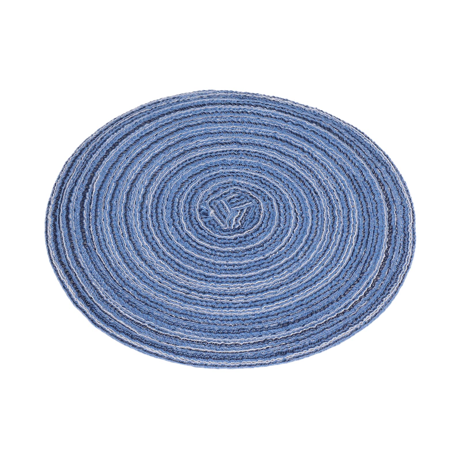 Handmade 7-Inch Round Woven Ramie Trivets Set of 6 - Heat Resistant Potholders for Hot Plates, Saucepans & Teapots - Blue Kitchen Accessories for Dining Table & Countertop Protection