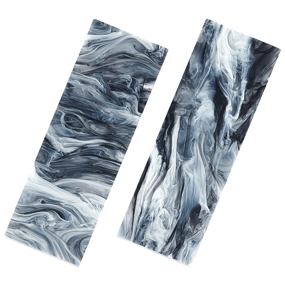 BENECREAT 2Pcs Marble Pattern Knife Handle Scales - Acrylic DIY Knife Making Material for Custom Blades (4.74x1.57x0.33 Inch) - Perfect for Knife Restoration, Woodworking & Outdoor Survival Tools