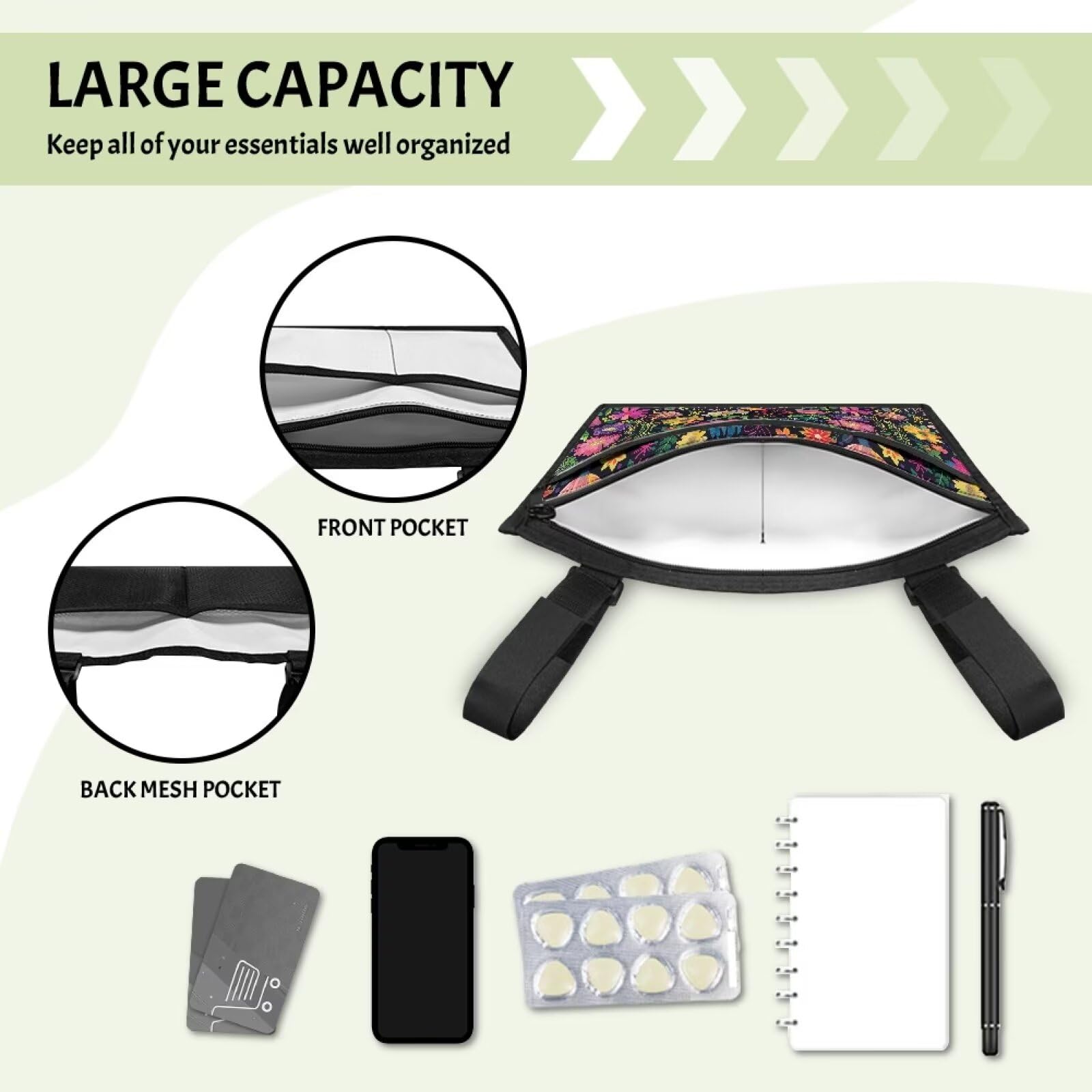 **Hip Hop Wheelchair Side Bag - Nature Print Wheelchair Accessories for Adults & Seniors - Versatile Rehabilitation Aid & Wheelchair Backpack - Perfect for Daily Use, Travel & Outdoor Activities**
